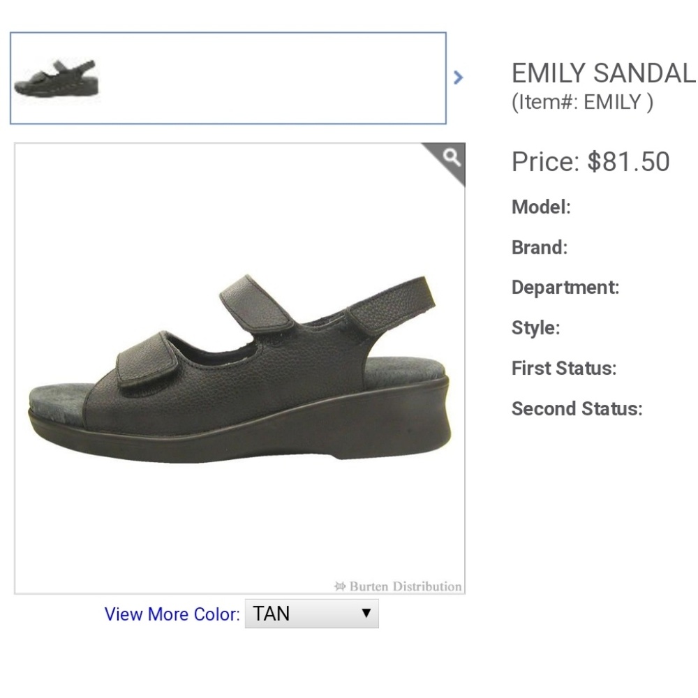 Leather Orthopedic Matplus Velcro Emily Sandal Tan - Picture 2 of 8